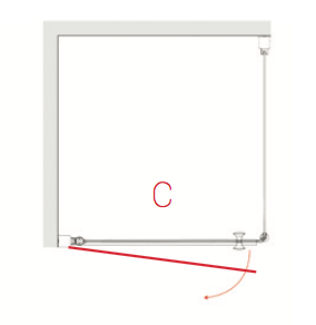 Single half height shower door with half height return panel